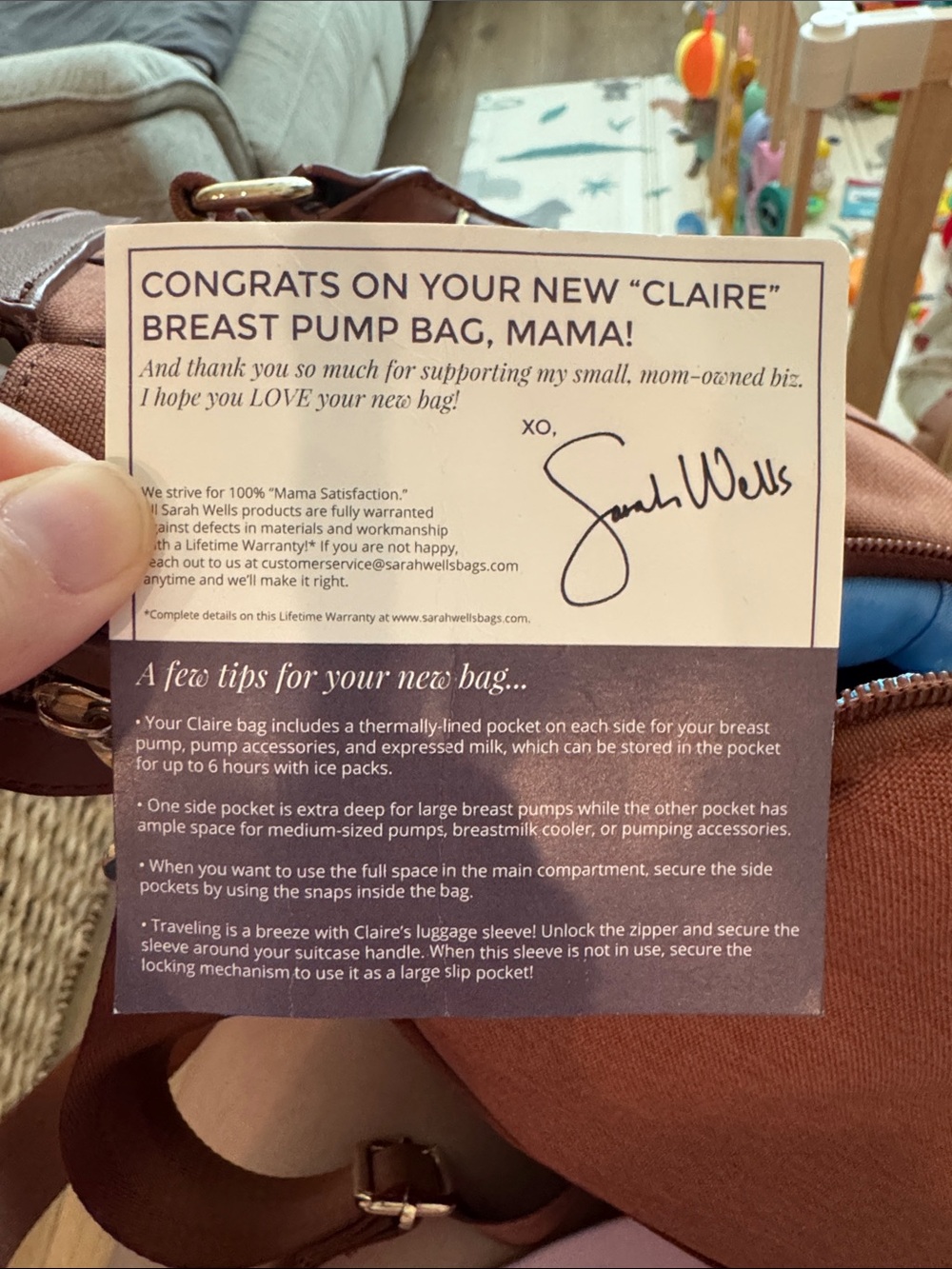 Sarah Wells Claire Breast Pump Bag - Picture 8 of 8